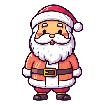 Cute Santa Claus Clipart 2D Illustration