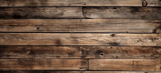 Old wooden flooring texture background. Worn and distressed 1800s style wooden floor. wooden planks with some knots.