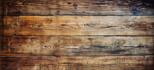 Naklejka premium Old wooden flooring texture background. Worn and distressed 1800s style wooden floor. wooden planks with some knots.
