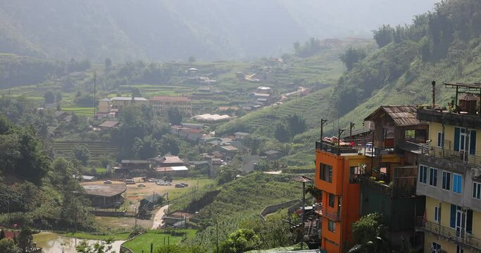 catcat village landscape, vietnam sapa 