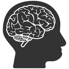 Brain idea symbol icon vector image. Illustration of the creative intelligence think design image