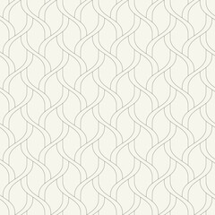 Seamless pattern with geometric waves. Endless stylish texture. Ripple monochrome background. Linear weaved grid. Thin interlaced swatch.