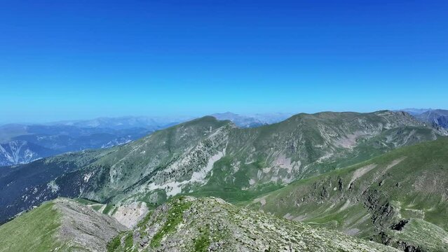 Mercantour national park in french Alps seen from a drone