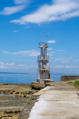 Fototapeta na wymiar 佐久島　波ヶ崎のタイル張りの灯台（愛知県）