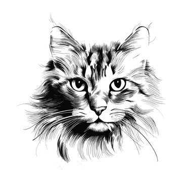 Hand drawn cat vector illustration
