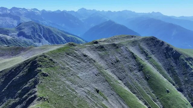 Mercantour national park in french Alps from bird's eye view