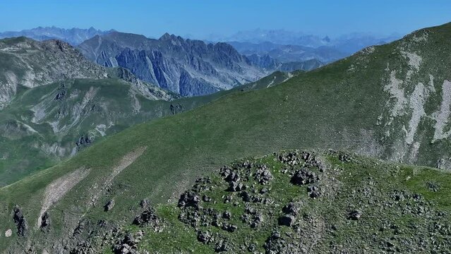 Mercantour national park in french Alps top view