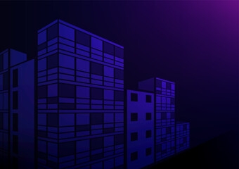 Dark blue building hotel city apartment building background