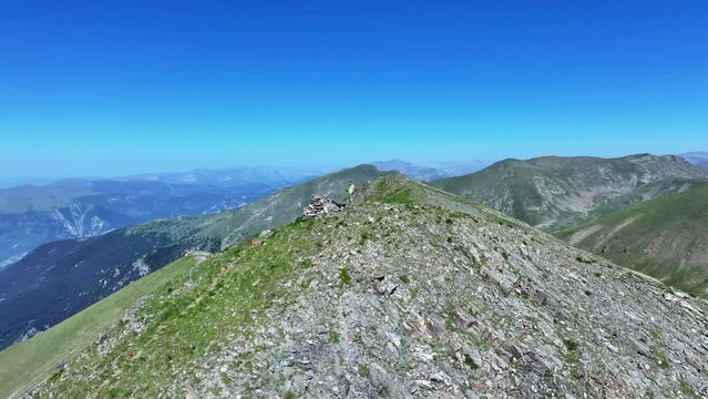 Drone pilot at the top of Mercantour National Park