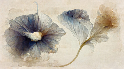 Deli 2 Collection · Delicate Flower Textured Botanical Background · Nature Art · Digital Illustration