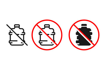 Gallons of water prohibited icon. Illustration vector