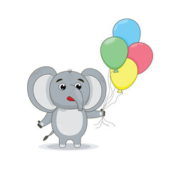 elephant with balloons