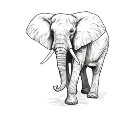 Hand drawn elephant illustration vector


