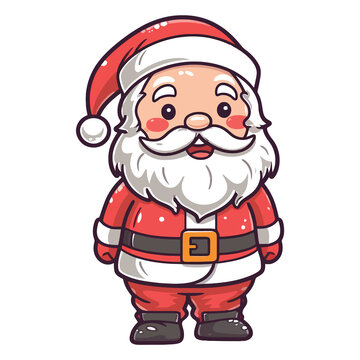 Cute Santa Claus Clipart 2D Illustration