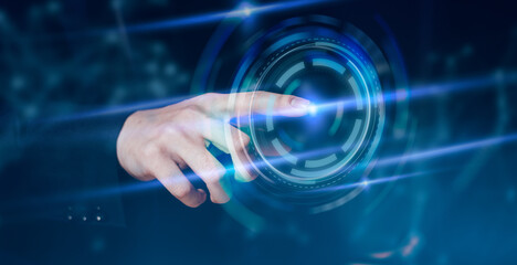 Digital transformation Hand touching the Metaverse Universe, A Conceptual Shift in Digital Transformation for Next-Generation Technology