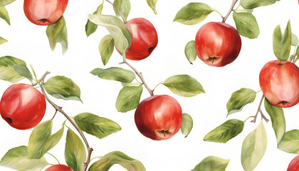 Fruits pattern watercolor background