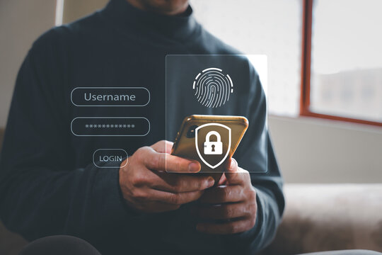 Fingerprint scanning and biometric authentication, processing of biometric for access personal data. surveillance and security scanning of digital programs cyber futuristic applications