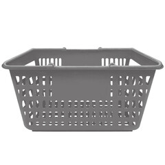グレーの買い物かごのイラスト