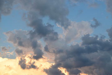 Colorful sunset twilight sky.