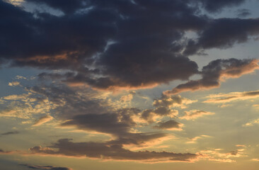 Colorful sunset twilight sky.