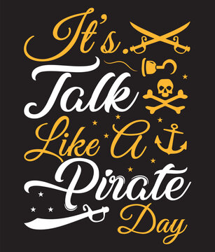 talk like pirates t-shirt design, pirates vector elements