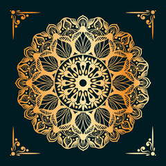 Luxury mandala background with golden decoration
