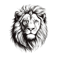 Fototapeta na wymiar Hand drawn lion head outline illustration vector 