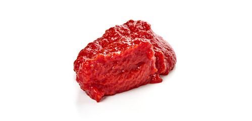 Tomato paste, isolated on white background. High resolution image.