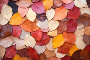 Fototapeta na wymiar A lot of colorful leaves. Naturalistic tones. Generative AI