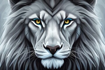Fototapeta premium head of lion generated by AI technology
