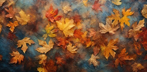 Naklejka na ściany i meble The colorful of the leaves in autumn. Generative AI