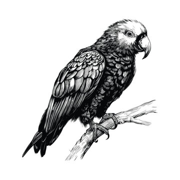recommend clip art: Hand drawn Parrot bird sketch doodle style