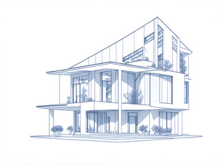 Ecofriendly house. AI generated illustration