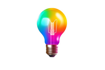 Vibrant Glowing Idea Bulb Isolated Design. Generative AI