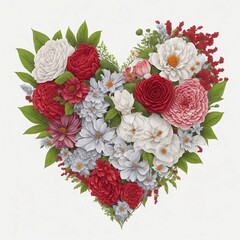 A heart made of flowers 