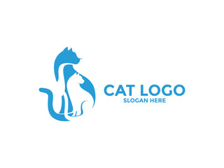 Cat logo design vector template