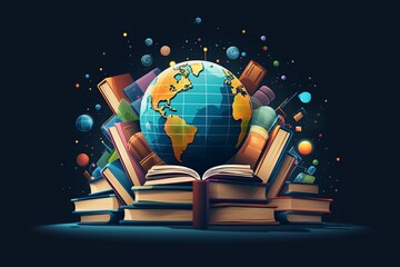 magic book and globe