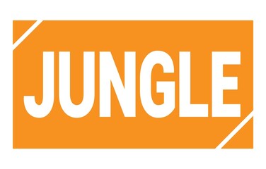 JUNGLE text written on orange stamp sign.