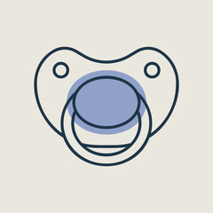 Baby dummy teat vector isolated icon