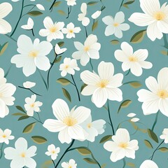 Seamless background of white floral pattern .fabric texture. Pastel color background.