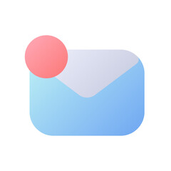 Letter notification pixel perfect flat gradient two-color ui icon. Inbox mail. Digital communication. Simple filled pictogram. GUI, UX design for mobile application. Vector isolated RGB illustration