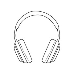 Doodle style headphones vector illustration