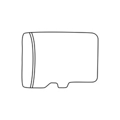 Memory card storage in doodle vector style, sd card