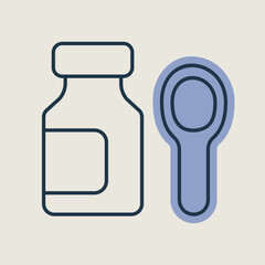 Syrup medicine bottle vector isolated icon