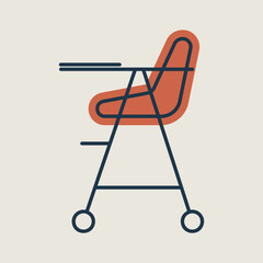 Baby chair vector isolated icon