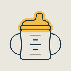 Toddler sippy cup vector isolated icon