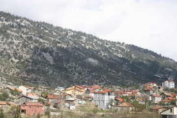 Fototapeta na wymiar View of the old Turkish city in the Taurus mountains.