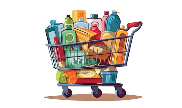 shopping cart full of gifts, Generative AI