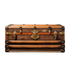 Vintage Trunk Coffee Table isolated on transparent background. Generative AI