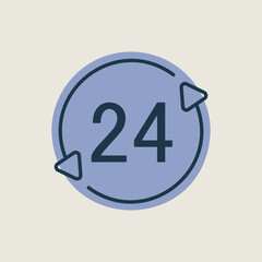 Service twenty four hours vector icon